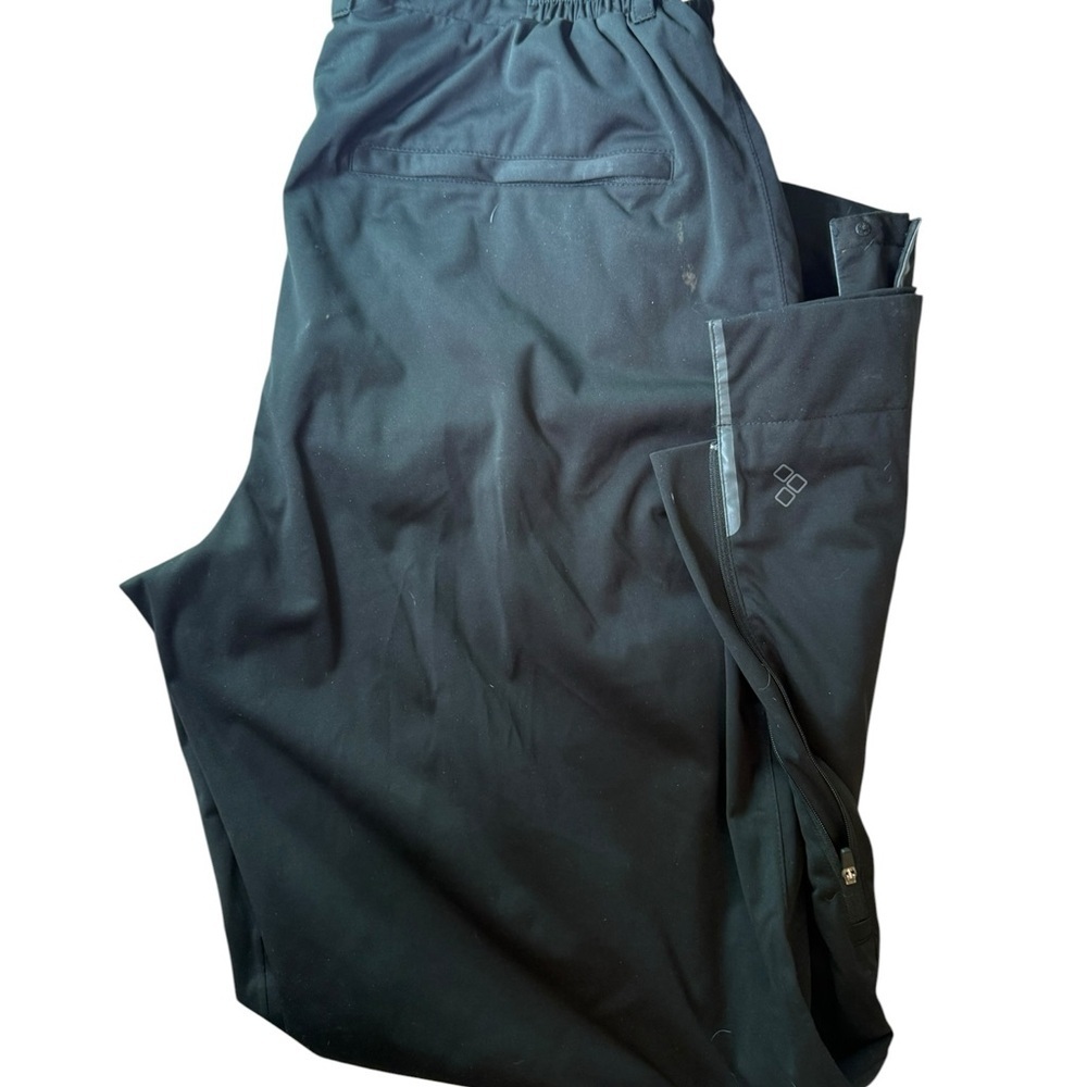 Men's Black Athletic Golf Rain Pants with Reflective Trim